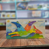 Wooden Pterosaur Dinosaur Puzzle for Kids – Montessori Educational Number Puzzle Toy | Colorful Prehistoric Animal Jigsaw for Toddlers Ages 3+